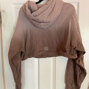 ALO Yoga Women's Brown Ombrè Bae Cropped Hoodie